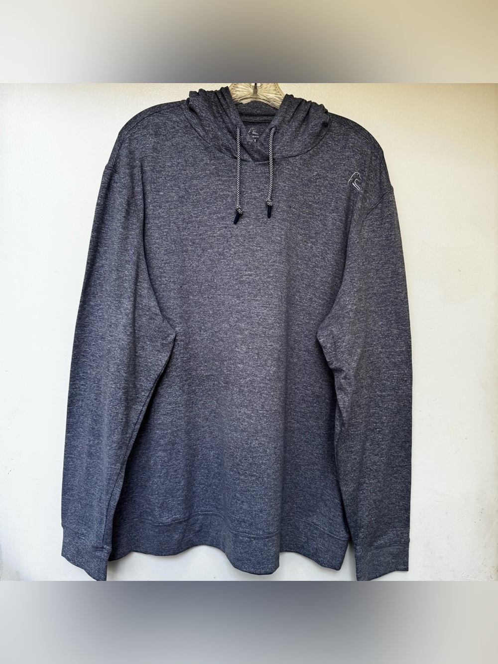 Roback Men's Heathered Blue Hooded Pullover Long-Sleeve Shirt